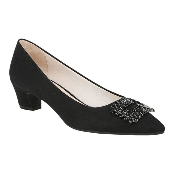 LifeStride Women's Minx-Bling Kitten Heel Pumps Black Size 7 W - Picture 1 of 3